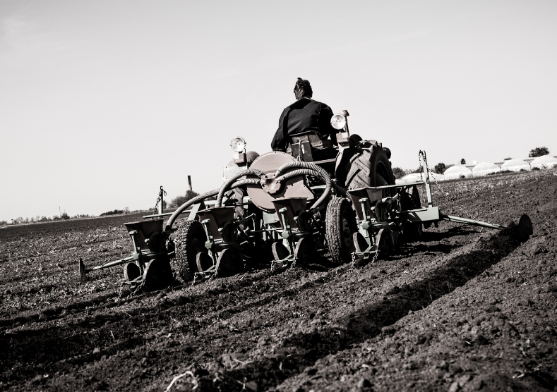 Where We Come From Black and white photo of farmer in a field